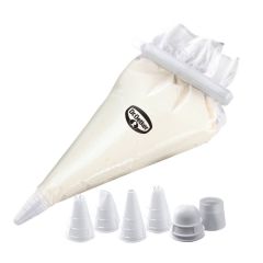 Dr. Oetker Disposable Piping Bag Set/10 with 4 Nozzles