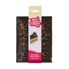 FunCakes Chocolate Decorations Bronze/Gold Stars Set/12