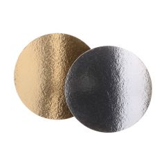 FunCakes Cake Card Gold/Silver Round 26 cm pk/3