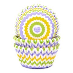 House of Marie Baking Cups Chevron Spring pk/50