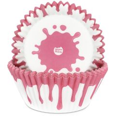 House of Marie Baking Cup Drip Pink pk/50