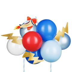PartyDeco Balloon-Cake Topper Kit  29cm - Airplane