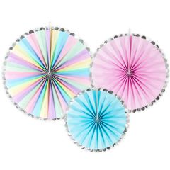 PartyDeco Decorative Rosettes Unicorn Mix Set/3