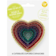 Wilton Double-sided Cutters Heart Set/6